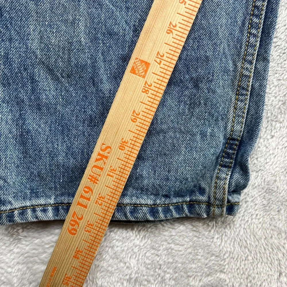 Levi's 505 Regular Fit Straight Jeans Men's Blue Denim Pockets Classic - 34X32.5
